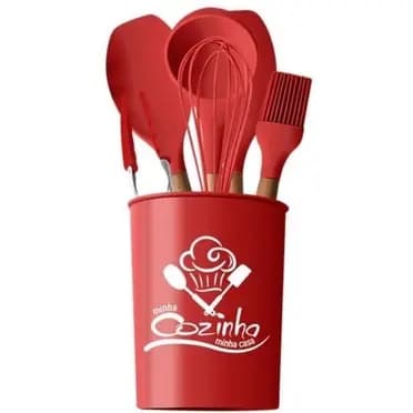 Conjunto Utensílios De Cozinha Silicone Prático