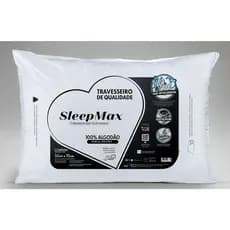 Kit Travesseiro SleepMax Pluma de Ganso Antiácaro 70x50cm Antialérgico Extra Firme 100% Confortável