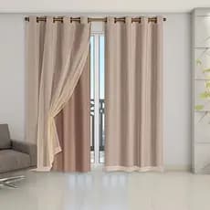 Cortina Blackout PVC C/Voil Liso Blecaute Corta 100% a Luz Para Quarto, Sala, Várias Cores e Medidas