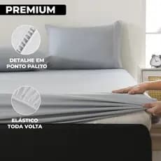 Jogo de Lençol Percal 600 Fios Premium 03 Peças Macio Solteiro, Casal, Queen e King Ponto Palito