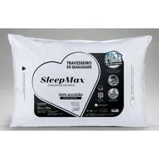 Kit 04 Travesseiros SleepMax Pluma de Ganso Antiácaro 70x50cm Antialérgico Firme Super Confortável