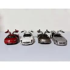 Carrinho Metal Coleções Mercedes Benz SLS Carrinho Fricção Abre As Portas Miniatura Metal Coleção