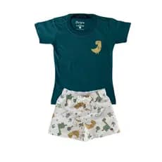Conjunto Infantil Praia Dia a Dia Blusa + Short Tactel Meninos de 1 2 4 6 8 anos