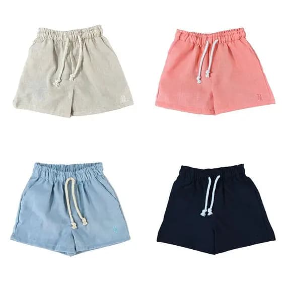 Short Linho Infantil para Meninos de 1 2 4 6 8 anos