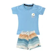 Conjunto Infantil Blusa + Short Tactel Meninos de 1 2 4 6 8 anos