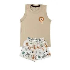 Conjunto Infantil Camiseta Regata + Short Tactel Meninos de 1 2 4 6 8 anos