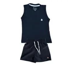 Conjunto Liso Infantil Regata + Short Tactel Meninos de 1 2 4 6 8 anos