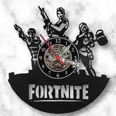 Relógio de Parede Disco de Vinil Games Fortnite Geek Nerd Anime Decorativo Retrô Vintage Quarto Sala