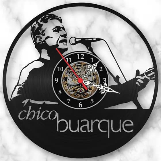 Relógio de Parede Disco de Vinil Chico Buarque Mpb Bossa Nova Musica Decorativo Retrô Vintage Quarto