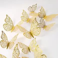 12 Pçs/set 3D Papel Borboleta Decoração De Bolo Topper Festa De Aniversário