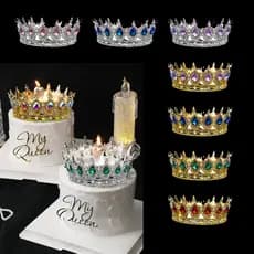 Liga Coroa Bolo Decoração Ornamento Aniversário Rainha Casamento Cristal Plugin