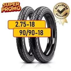 PAR PNEU DE MOTO CG 125 TITAN 150 FAN 160 HONDA YBR YAMAHA PROMOÇÃO FEITO COM BORRACHA PREMIUM