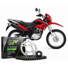 Kit Relação Transmissão mxx Honda Bros 150 Nxr coroa50 pinhao17 Aço 1045