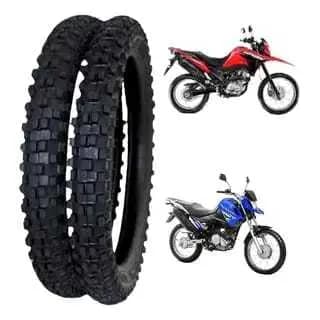 PAR  Pneus MOTO OFFROAD CROS Trilha 110/90-17 + 909019 Bros 125 150 160 XTZ XRE 190 Crosser 150