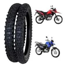 PAR  Pneus MOTO OFFROAD CROS Trilha 110/90-17 + 909019 Bros 125 150 160 XTZ XRE 190 Crosser 150
