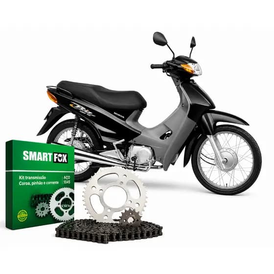 Kit Relação Transmissão Honda Biz 100 (1998 A 2005) Smartfox Aço
