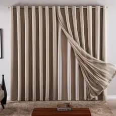 Cortina Voil Linho 4,00 x 2,30/2,40/2,50/2,60/2,70/2,80 c/ Forro Microfibra Alto Padrão