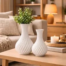 kit 2 Vasos Decorativos Espiral Moderno Vaso Decoração Sala Mesa Rack Aparador Minimalista Elegante