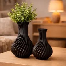 kit 2 Vasos Decorativos Espiral Moderno Decoração Sala Mesa Rack Aparador Vaso Minimalista Elegante