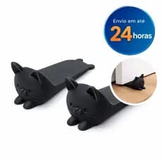 Kit 2 Trava Porta Gatinho Antiderrapante Prendedor Aparador Porta Cunha Segura Porta Decorativo