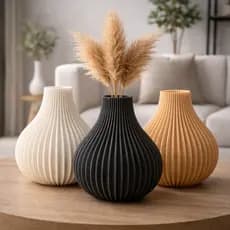 Vaso Kit 3 Vasos Decorativos Moderno 12cm Sala Quarto Decoração Minimalista Mesa Centro Escritorio