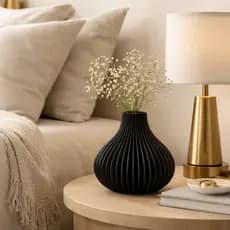 Vaso Decorativo Moderno 15cm Canelado Minimalista Para Sala Quarto Mesa Decoração Flores Quarto
