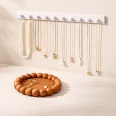 Kit Organizador: Suporte Colares + Porta Joias, Colar Brinco Anéis Organização Penteadeira Sem Furar