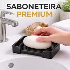 Saboneteira Preta Premium + Opção de Branca Banheiro Anti Lodo Escorre Água Não Derrete Sabonete