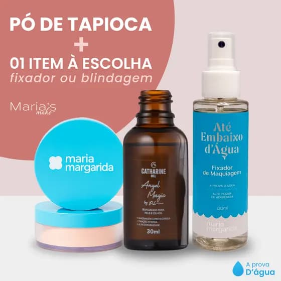 Blindagem ou Fixador de Maquiagem + Pó de Tapioca Maria Margarida e Catharine Hill | Spray Rosto Olhos à Prova d'Água