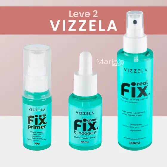 Bruma Fixadora - Primer - Blindagem | Kit com 02 Vizzela Spray Selante Fixadora e Finalizadora Pele para Maquiagem