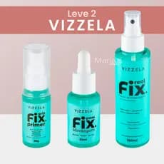 Bruma Fixadora - Primer - Blindagem | Kit com 02 Vizzela Spray Selante Fixadora e Finalizadora Pele para Maquiagem
