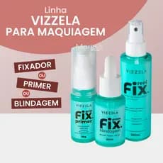 Blindagem Primer ou Fixador Vizzela - Spray Bruma Fixadora Selante para Maquiagem Finalizador Pele Real Fix