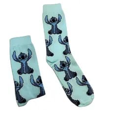 Meia Divertida Feminina Stitch Pijama Academia Crossfit Casual
