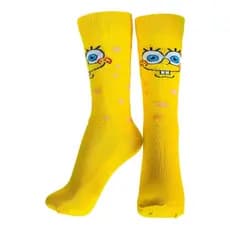 Meia Divertida Bob Esponja Pintinhas Unissex Algodão Confortável