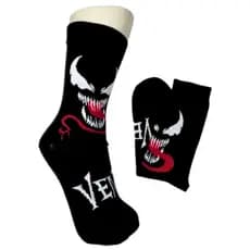 Meia Divertida Personagem Venom Cartoon Cano Longo Skate