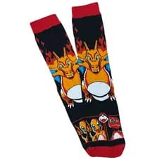 Meia Cano Médio Divertida Estampa Pokemon Algodão Casual