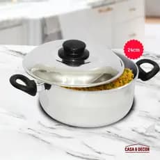 Panela De Aluminio 24cm Grossa 2mm Avulsa + Barato Caçarola Resistente Grande Espelhada + Barato