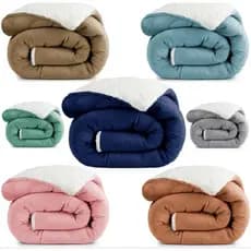 Coberdrom Casal Queen Size Sherpa Cobertor Edredom Inverno Pele Lã Carneiro Super Macio Suave Confortável Luxo Cor Cinza