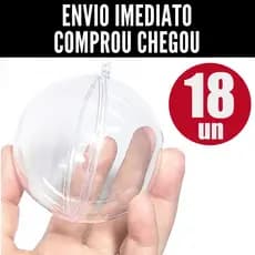 18 BOLINHAS NATAL 7CM PORTA FOTO BOLA ESFERA ACRÍLICO PERSONALIZAR - ENFEITO NATAL - ÁRVORE NATAL
