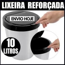LIXEIRA CESTO LIXO 10 LITROS  AUTOMÁTICA TAMPA ABRE COM CLICK BANHEIRO COZINHA ESCRITÓRIO QUARTO