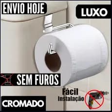 PORTA PAPEL HIGIENICO SIMPLES SUPORTE BANHEIRO P/ CAIXA ACOPLADA COR AÇO CROMADO OFERTA