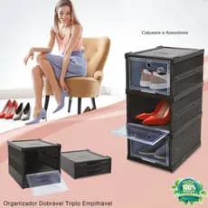 CAIXA DE SAPATO ORGANIZADORA PARA SANDÁLIA CHINELO MULTIUSO EMPILHÁVEL FEMININO MASCULINO
