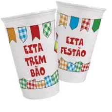 20 COPOS FESTA JUNINA DESCARTÁVEL EITA TREM BÃO 300ML JULINA OFERTA