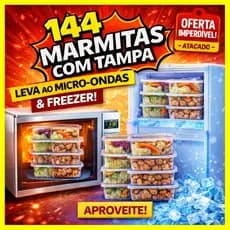 144 Potes PRAFESTA 250ml/350ml/500ml Retangulares Descartáveis Com Tampa Para Freezer e Microondas
