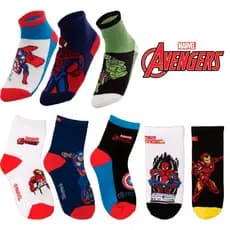 Kit 3 Pares Meia Infantil Marvel Homem Aranha Personagens Menino Cano médio Conforto