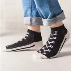 Kit 6 Pares Meia Star Tênis Cano Curto Soquete Feminina Desenhos Tênis Conforto