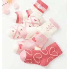 Kit 3 Pares Meia 90% Algodão Cano Longo Infantil Respirável Conforto Menina Kids
