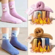 Kit 3 ou 6 Pares Meia Cano Longo Térmica Atoalhada Infantil Conforto Menino e Menina