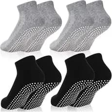 Kit 3 ou 6 Pares Meia Cano Curto Com Antiderrapante Pilates Unissex Algodão Conforto
