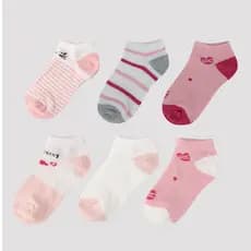 Kit 3 Pares Meia Cano Curto Infantil Soquete Menina Feminina Cano Curto Estampada bebê